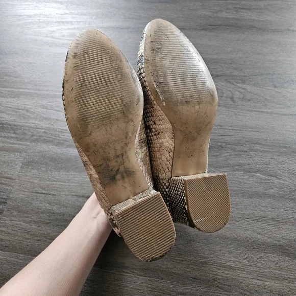 Steve Madden Tan Rockir Snakeskin Print Slip-On Booties Size 7 - Picture 7 of 9